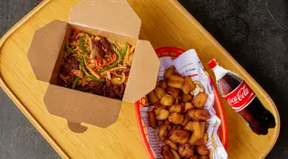 Stir-fry Rice and Suya + a side + drink