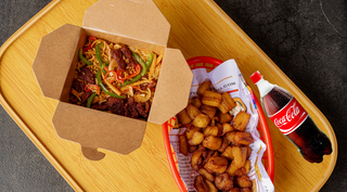 Stir-fry Rice and Suya + a side + drink