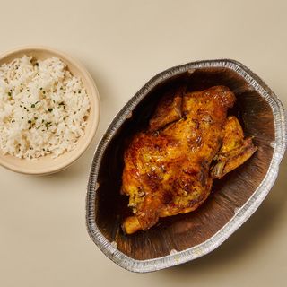1 Pollo A L'Ast Halal + Arroz Blanco (Ración)