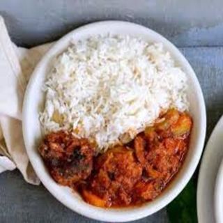 Plain Basmati rice + native stew