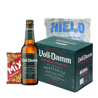 Pack Intenso 12 Voll-Damm tercio 33cl + Frutos Secos + Hielo
