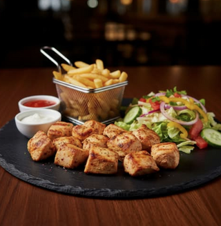 Plato combinado de kebab de pollo