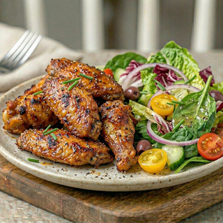 Alitas De Pollo Con Ensaladas