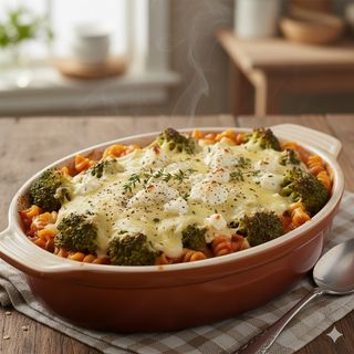 Запеканка с броколи и козе сирене