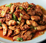 Pollo al ajo con chili