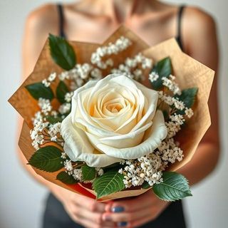 Rosa individual blanca