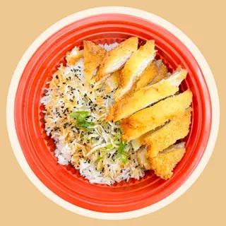 Donburi con pollo fritto