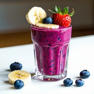 სმუზი კენკრა + ბანანი (ჯანსაღი)