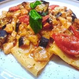 Pasta melanzane e pesce spada 