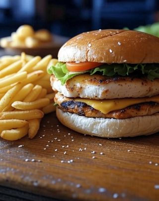 Пилешки BBQ чийзбургер