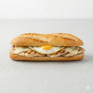 Baguette De Pollo Con Queso Y Huevo