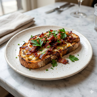 Tostada bacon y queso