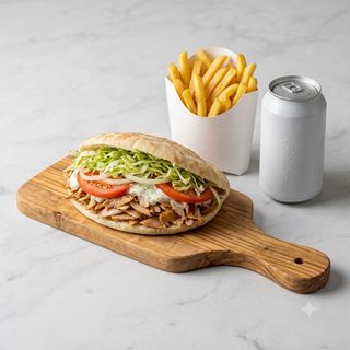 Panino kebab + patatine + bevanda