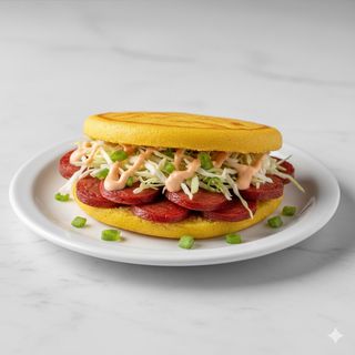 Arepa Chamita Con Chorizo Santarrosano (1 Ud.)