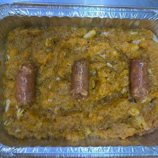 Calabaza frita con longaniza.