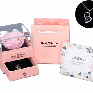 Rosa Preservada con Colgante para Regalo (Rosa)