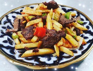 Картофель фри с мясом