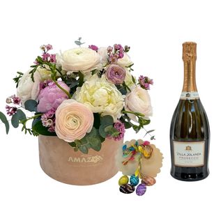 Flori speciale de Paște, Proseco și ouă ciocolată.