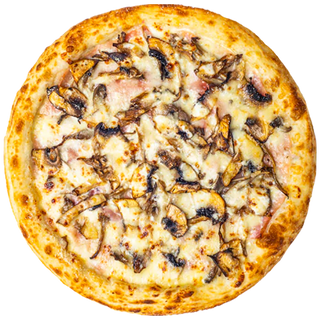 Піца з грибами та шинкою