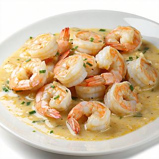 Creveti in sos de vin si usturoi