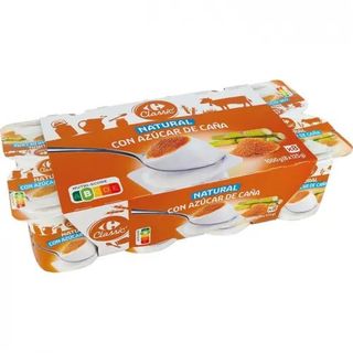 Yogur Natural Azucar de Caña Carrefour 8x1 Kg.