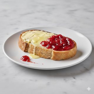 Tostada De Mantequilla Y Mermelada