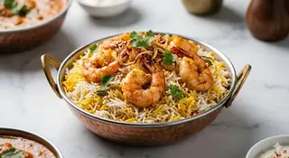 Prawn biryani