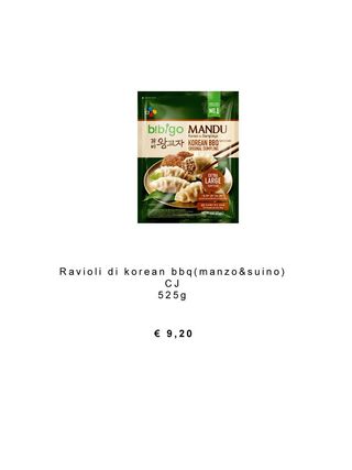 Ravioli Di Korean Bbq (manzo & Suino)