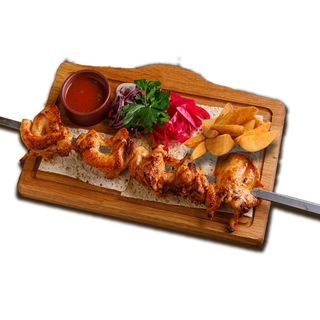 POLLO  brochetas  a la brasa
