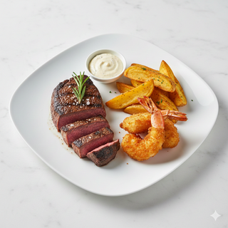 Plato De Solomillo Holandés Y Scampi