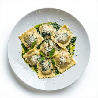 Ravioles De Espinacas Y Mozzarella