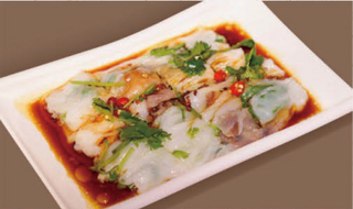 56 Tagliatelle di riso con gamberi e mais