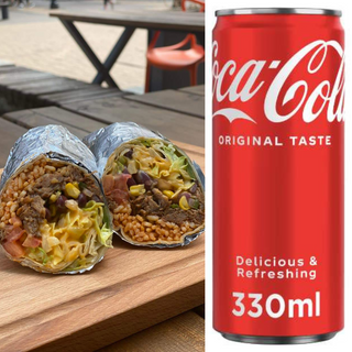 Голямо бурито със свинско (450г) + Кола Продукт (330мл)