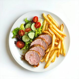 Cordon bleu insalata patatine fritte