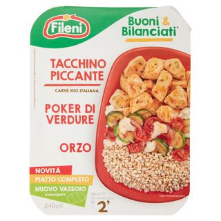 Fileni Buoni & Bilanciati Tacchino Piccante Poker di Verdure Orzo 0,240 kg