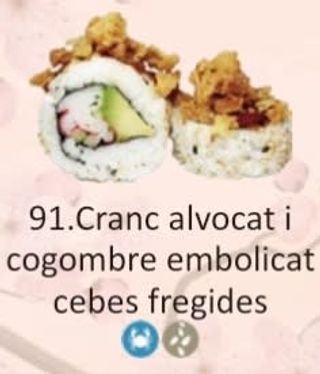 91. Cranc Alvocat I Cogombre Embolicat Cebes Fregides (8 Uds.)