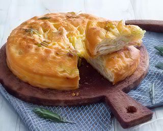 Torta salata con pistacchio e speck