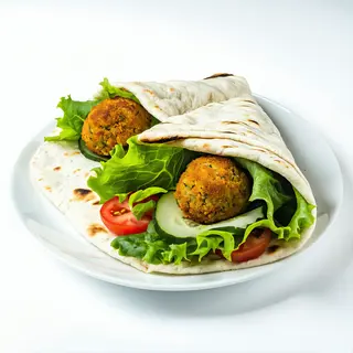 Pita rollo falafel