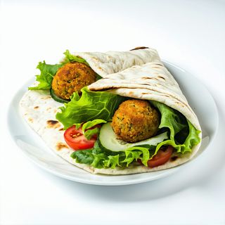 Pita rollo falafel