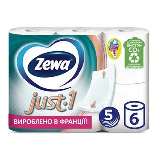 Папір туалетний Zewa Just One 5-шаровий (6шт)