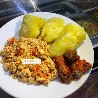 Boiled Sweet potato and eggsauce