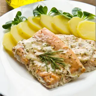 Salmón a la menta