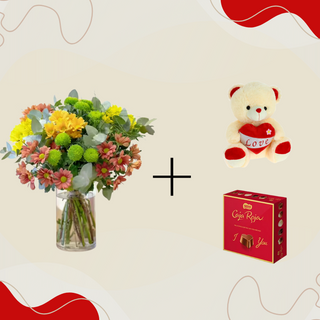 Ramo Lf Mediano + Osito + Bombones