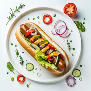Hot-dog mały z warzywami