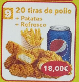 20 Tiras de pollo