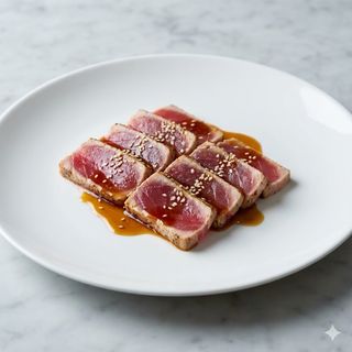 245.Carpaccio flambe maguro