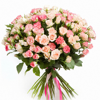 Bukiet z 15 kolorowych gałązkowych róż