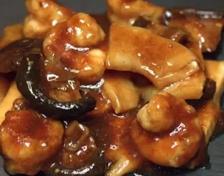 63.Gambas Con Bambú Y Seta China