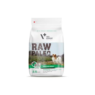 Hrana caini, Raw Paleo Mini Size Adult, 80% carne de curcan, 2,5 kg