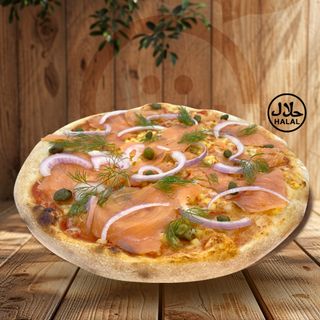 Pizza de salmón